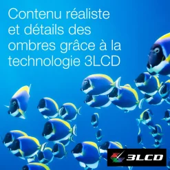EF-21G, Mini projecteur laser, 1 000 lumens, Affichage jusqu’à 150 pouces, Google TV™ et haut-parleur Bluetooth, Portable