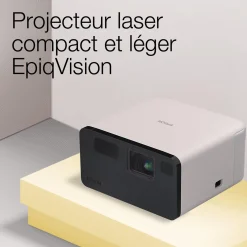 EF-21G, Mini projecteur laser, 1 000 lumens, Affichage jusqu’à 150 pouces, Google TV™ et haut-parleur Bluetooth, Portable
