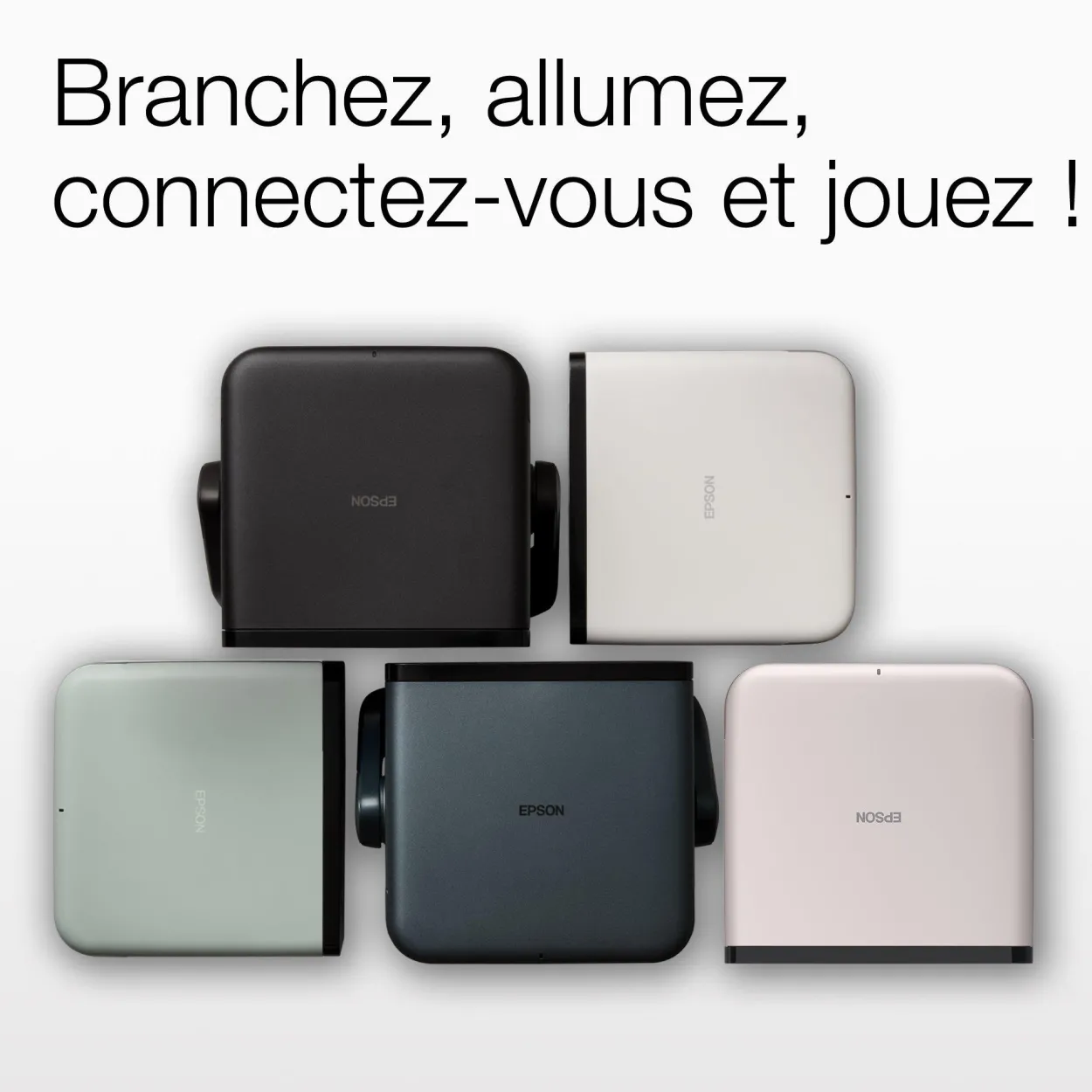 EF-22N, Mini projecteur laser, 1 000 lumens, Affichage jusqu’à 150 pouces, Google TV™ et haut-parleur Bluetooth, Portable