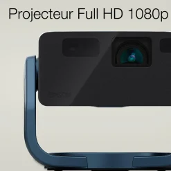 EF-22N, Mini projecteur laser, 1 000 lumens, Affichage jusqu’à 150 pouces, Google TV™ et haut-parleur Bluetooth, Portable