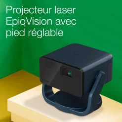EF-22N, Mini projecteur laser, 1 000 lumens, Affichage jusqu’à 150 pouces, Google TV™ et haut-parleur Bluetooth, Portable