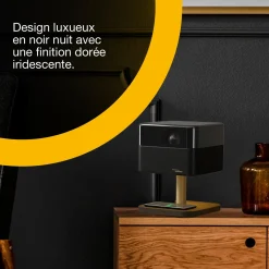 Epson Lifestudio Flex Édition spéciale luxe — EF-73 Noir profond, Projecteur intelligent portable, Sound by Bose, Google TV, 4K Pro UHD, Chargement sans fil, Usage intérieur/extérieur, Garantie 5 ans*
