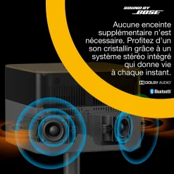 Epson Lifestudio Flex Édition spéciale luxe — EF-73 Noir profond, Projecteur intelligent portable, Sound by Bose, Google TV, 4K Pro UHD, Chargement sans fil, Usage intérieur/extérieur, Garantie 5 ans*