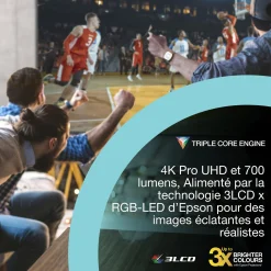 Epson Lifestudio Pop Plus EF-62N, Projecteur portable qualitatif, Sound by Bose, Google TV, 4K Pro UHD, Utilisation en intérieur/extérieur, Garantie de 5 ans*