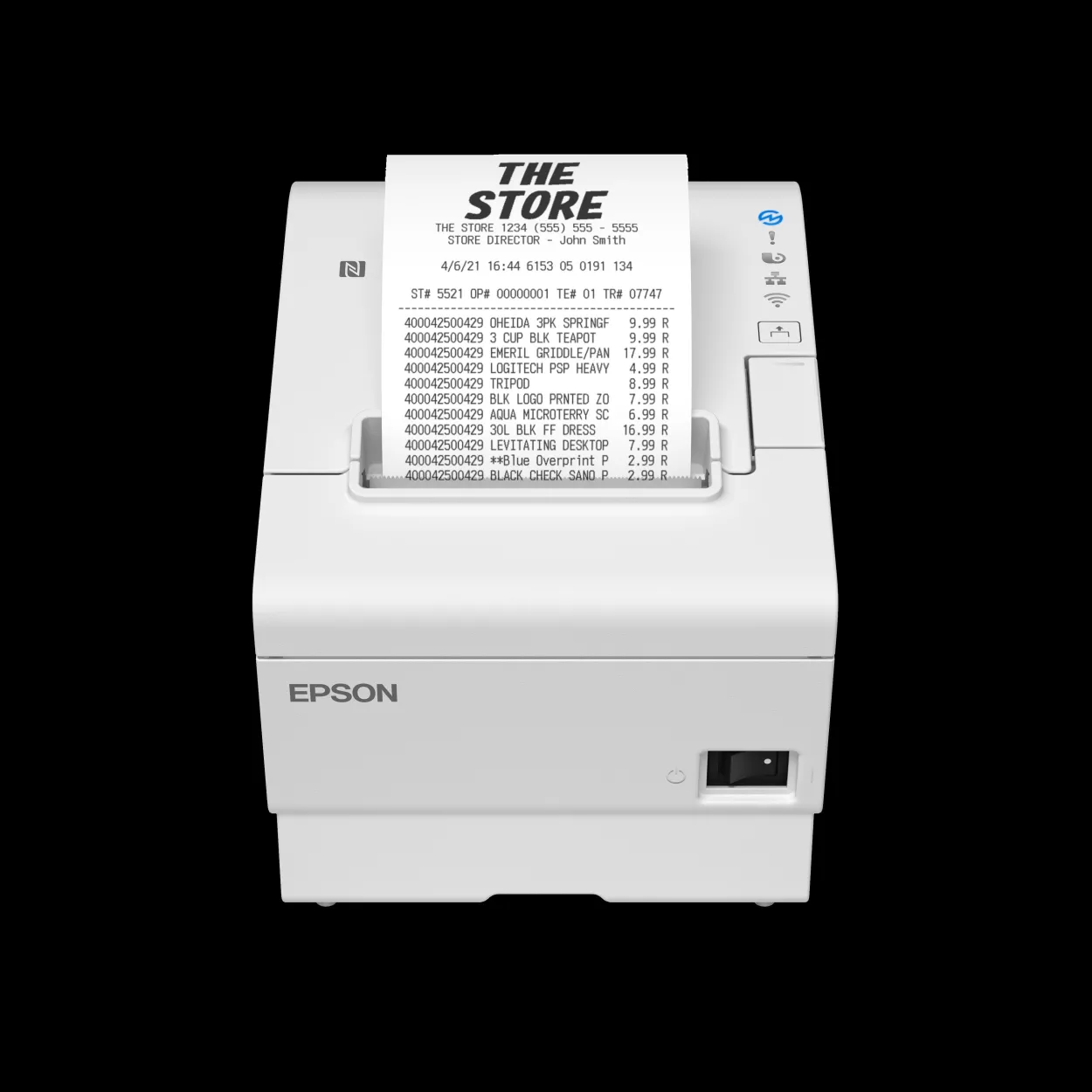 Epson TM-T88VII (151A0): USB, Ethernet, Fixed Interface, PS, UK, White