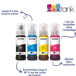 Imprimante A4 Wi-Fi EcoTank ET-1810 équipée de réservoirs d’encre, avec jusqu’à 3 ans d’encre inclus