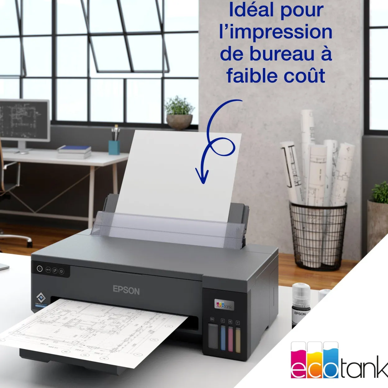 Imprimante A3 Wi-Fi EcoTank ET-14100 équipée de réservoirs d’encre, avec jusqu’à 3 ans d’encre inclus*
