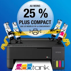 Imprimante A4 Wi-Fi et AirPrint EcoTank ET-1910 équipée de réservoirs d’encre, avec jusqu’à 3 ans d’encre inclus