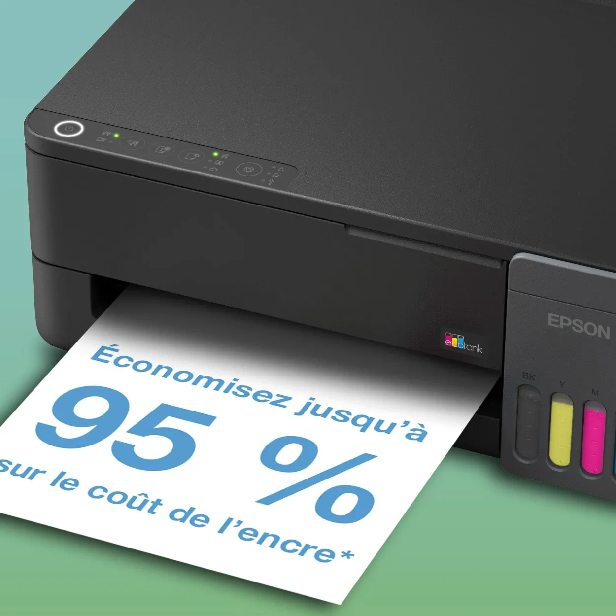 Imprimante A4 Wi-Fi et AirPrint EcoTank ET-1910 équipée de réservoirs d’encre, avec jusqu’à 3 ans d’encre inclus