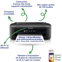 Imprimante Jet d’Encre A4 WorkForce WF-2110W avec connexion Wi-Fi et Ethernet