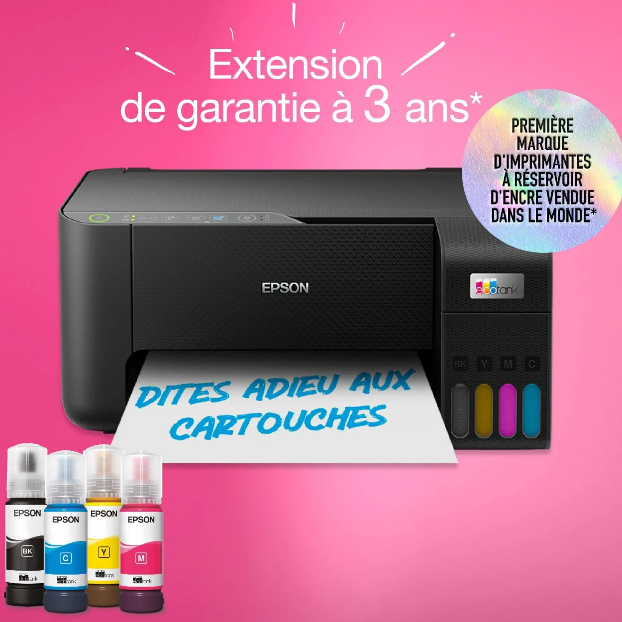 Imprimante multifonction A4 Wi-Fi EcoTank ET-2865 équipée de réservoirs d’encre, avec jusqu’à 3 ans d’encre inclus