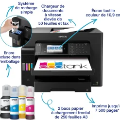 Imprimante multifonction A3+ EcoTank ET-16650 avec Wi-Fi, réservoirs d’encre et fax