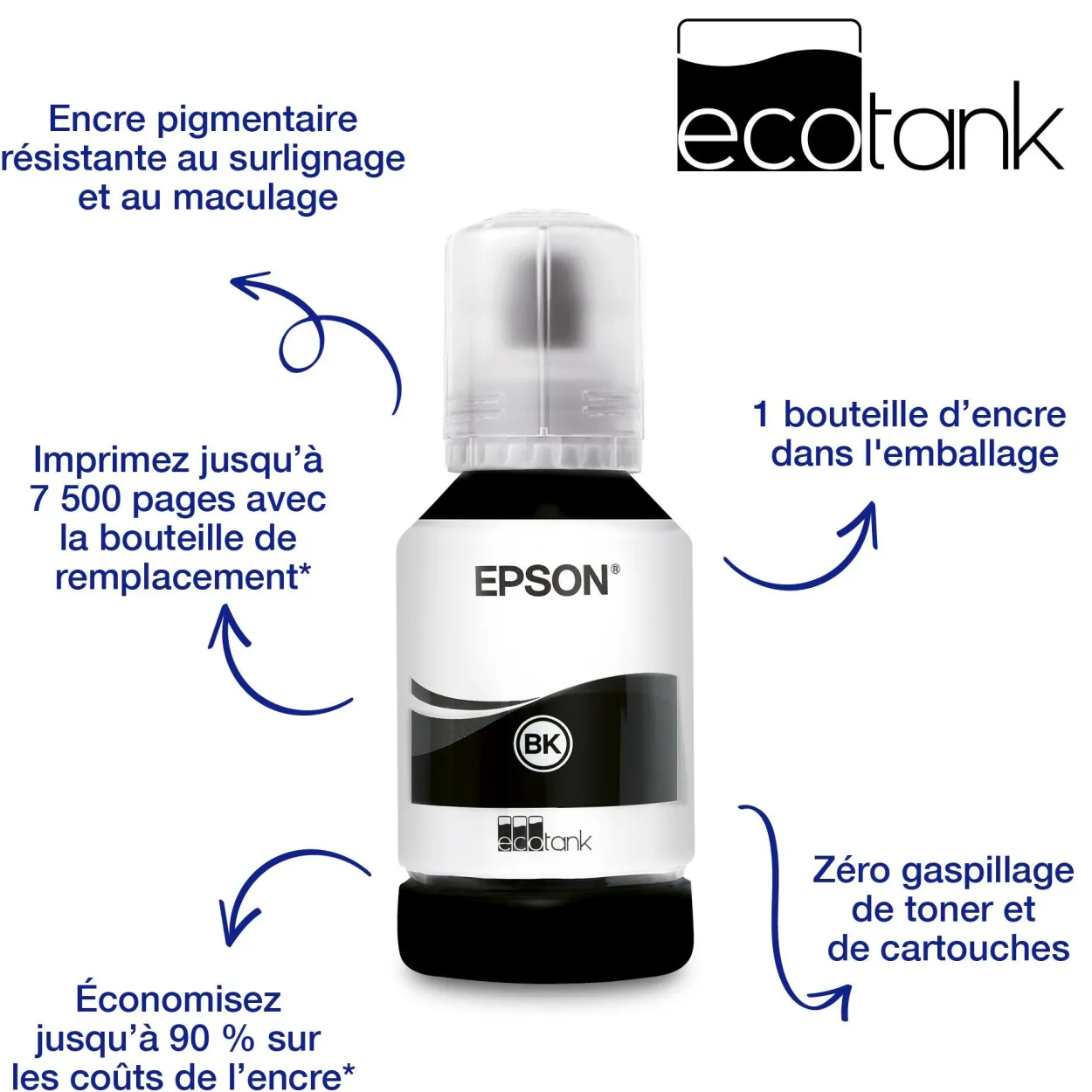 Imprimante multifonction A3 EcoTank monochrome ET-M16600 avec Wi-Fi, réservoir d’encre, scanner et copie