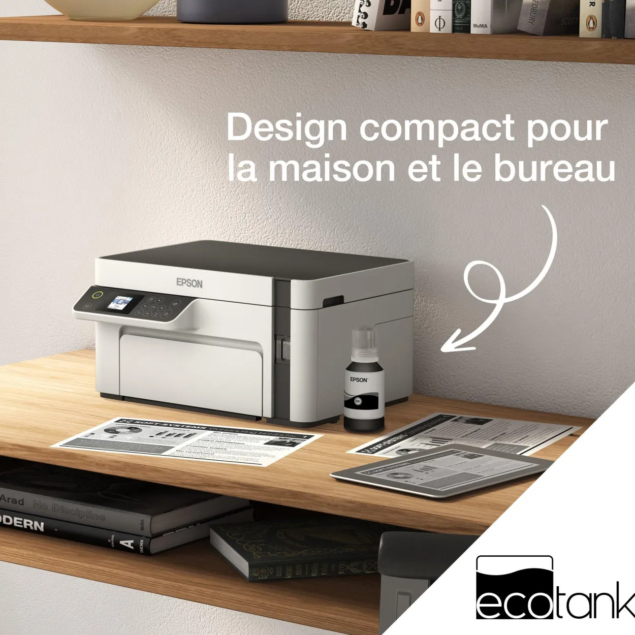 Imprimante multifonction monochrome A4 EcoTank ET-M2120 avec réservoir d’encre et Wi-Fi