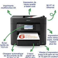 Imprimante multifonction Jet d’Encre A4 WorkForce WF-4830DTWF