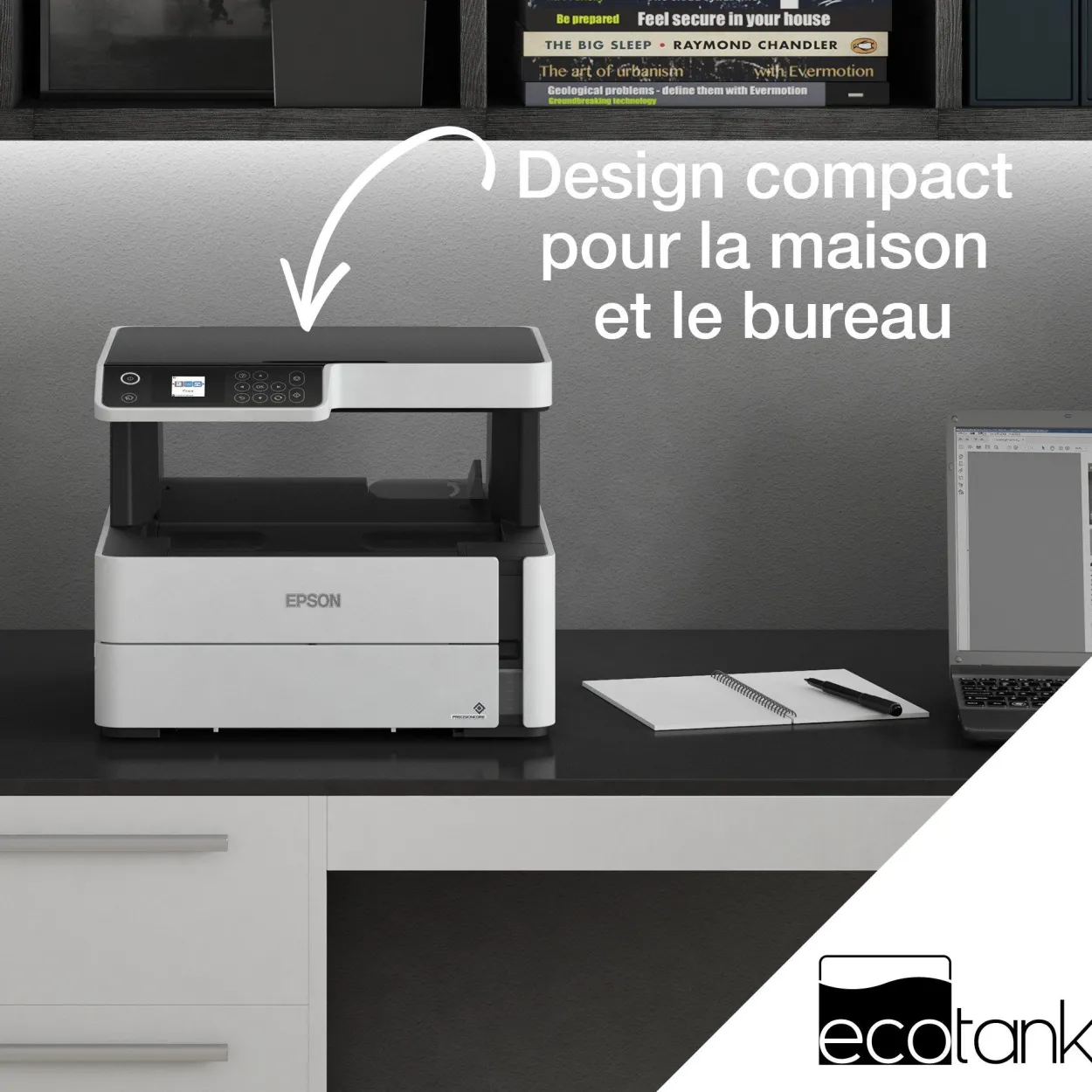 Imprimante multifonction monochrome A4 EcoTank ET-M2170 avec réservoir d’encre et Wi-Fi