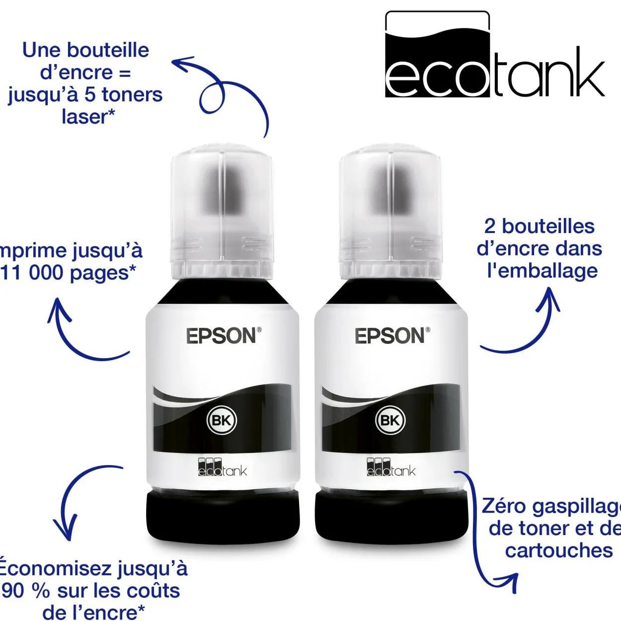 Imprimante multifonction monochrome A4 EcoTank ET-M2170 avec réservoir d’encre et Wi-Fi