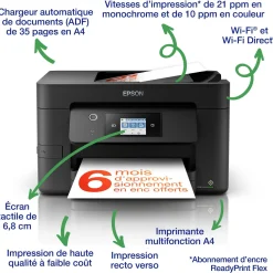 Imprimante multifonction Jet d’Encre A4 WorkForce Pro WF-3820DWF