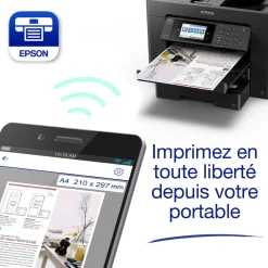 Imprimante multifonction Jet d’Encre A3+ WorkForce WF-7840DTWF et 3 mois d’approvisionnement en encre offerts avec l’abonnement ReadyPrint*