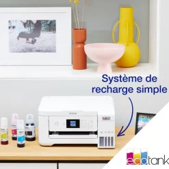 Imprimante multifonction A4 Wi-Fi EcoTank ET-2856 équipée de réservoirs d’encre, avec jusqu’à 3 ans d’encre inclus