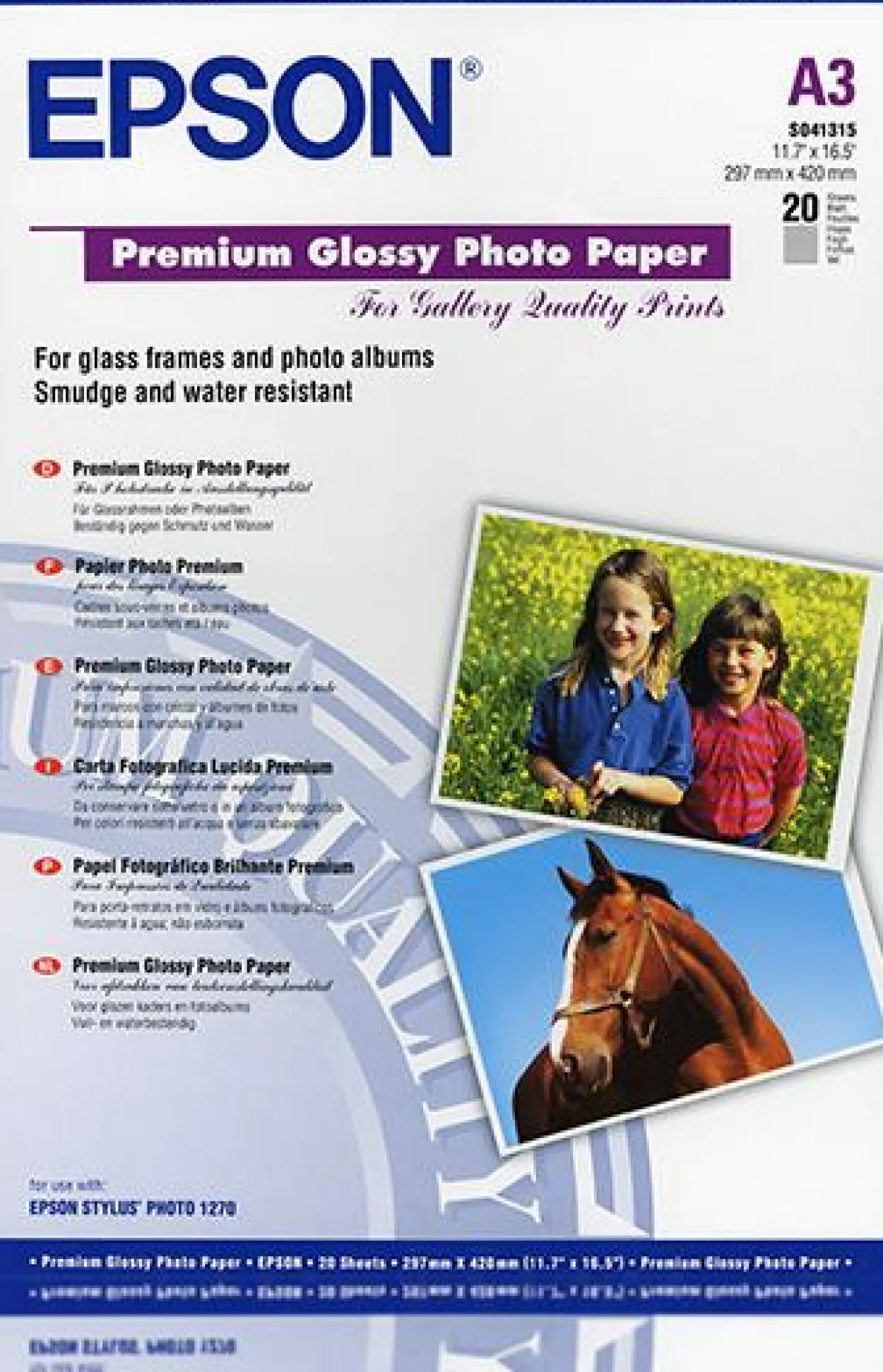 Premium Glossy Photo Paper, DIN A3, 255g/m2, 20 Sheets