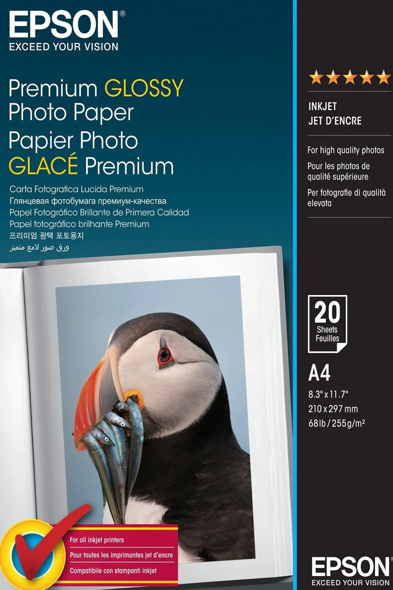 Premium Glossy Photo Paper, DIN A4, 255g/m2, 20 Sheets