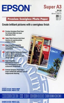 Premium Semigloss Photo Paper, DIN A3+, 250g/m2, 20 Sheets