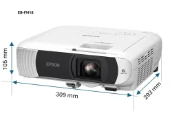 Projecteur à lampe Full HD EB-FH18, Apple AirPlay 2, Wi-Fi, 2 ports HDMI, 4 100 lumens, grande taille d’image jusqu’à 304 pouces (7,72 m)