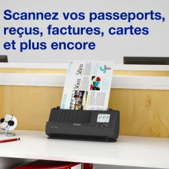 Scanner de documents A4 compact ES-C380W avec connexion Wi-Fi et chemin de numérisation en « U »