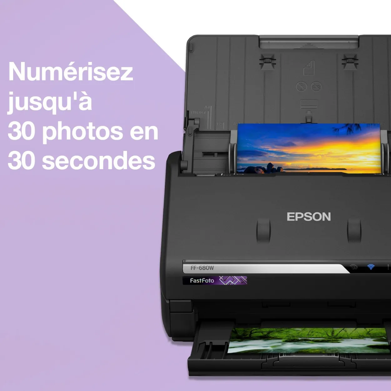 Scanner photo A4 rapide FastFoto FF-680W avec chargeur automatique et connexion Wi-Fi