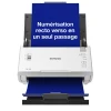 Scanner professionnel A4 compact WorkForce DS-410 avec chargeur automatique de documents de 50 feuilles et logiciel Epson Document Capture Pro