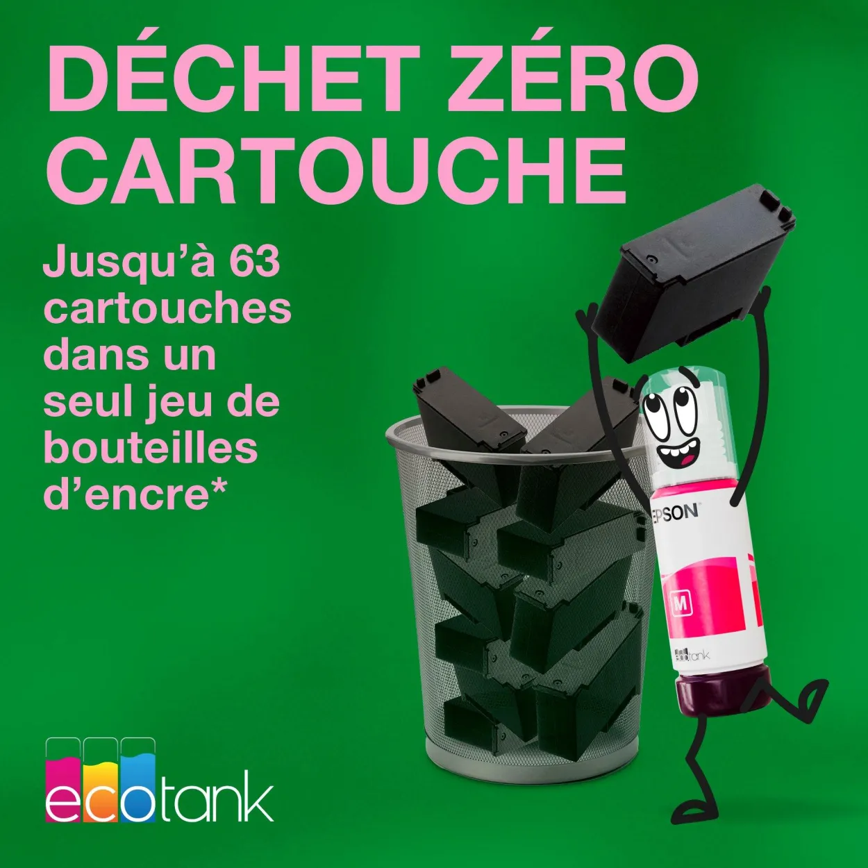 Solution d’impression A4 blanche EcoTank ET-4956 équipée d’une connexion Wi-Fi et de réservoirs d’encre, avec jusqu’à 3 ans d’encre inclus