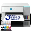 Solution d’impression A4 blanche EcoTank ET-2956 équipée d’une connexion Wi-Fi et de réservoirs d’encre, avec jusqu’à 3 ans d’encre inclus