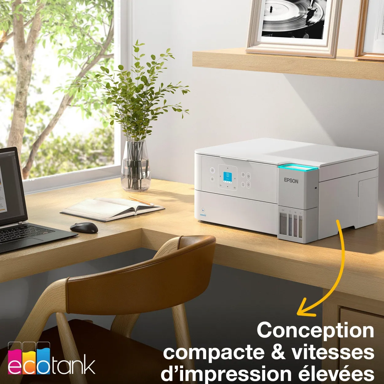Solution d’impression A4 blanche EcoTank ET-2959 équipée d’une connexion Wi-Fi et de réservoirs d’encre, avec jusqu’à 3 ans d’encre inclus