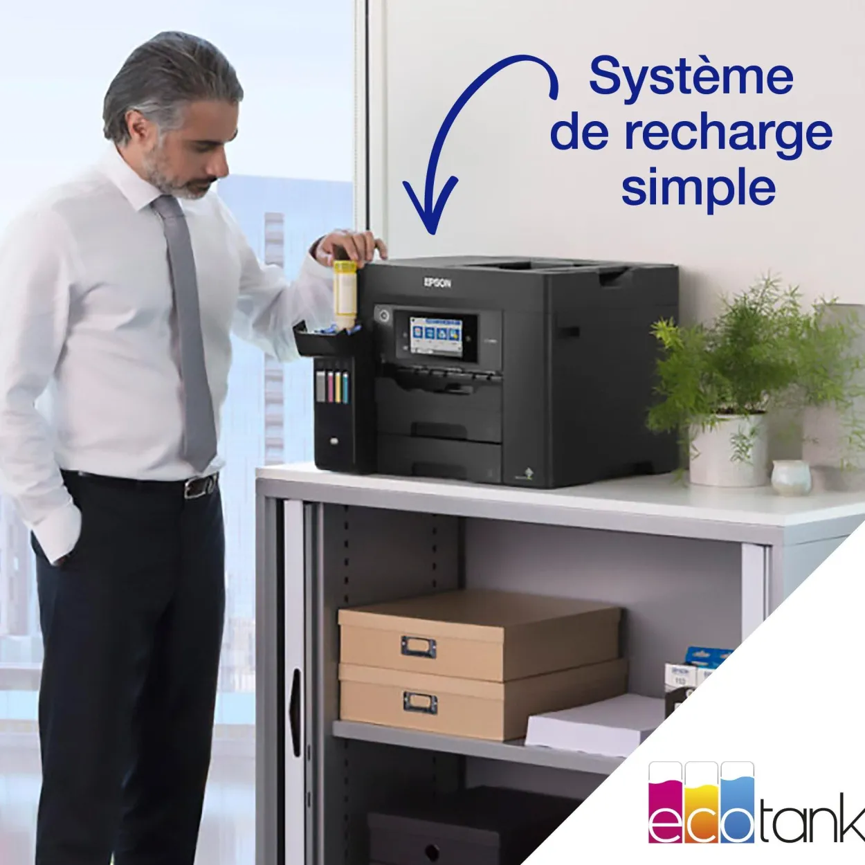 Solution d’impression A4 EcoTank ET-5855 avec Wi-Fi, réservoirs d’encre et fax