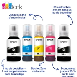 Solution d’impression A4 Wi-Fi EcoTank ET-4955 équipée de réservoirs d’encre, avec jusqu’à 3 ans d’encre inclus