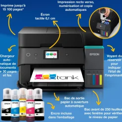 Solution d’impression A4 Wi-Fi EcoTank ET-4950 équipée de réservoirs d’encre, avec jusqu’à 3 ans d’encre inclus