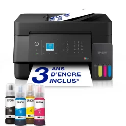 Solution d’impression multifonction A4 Wi-Fi et AirPrint EcoTank ET-4905 équipée de réservoirs d’encre, d’un écran LCD et d’un chargeur automatique de documents, avec jusqu’à 3 ans d’encre inclus