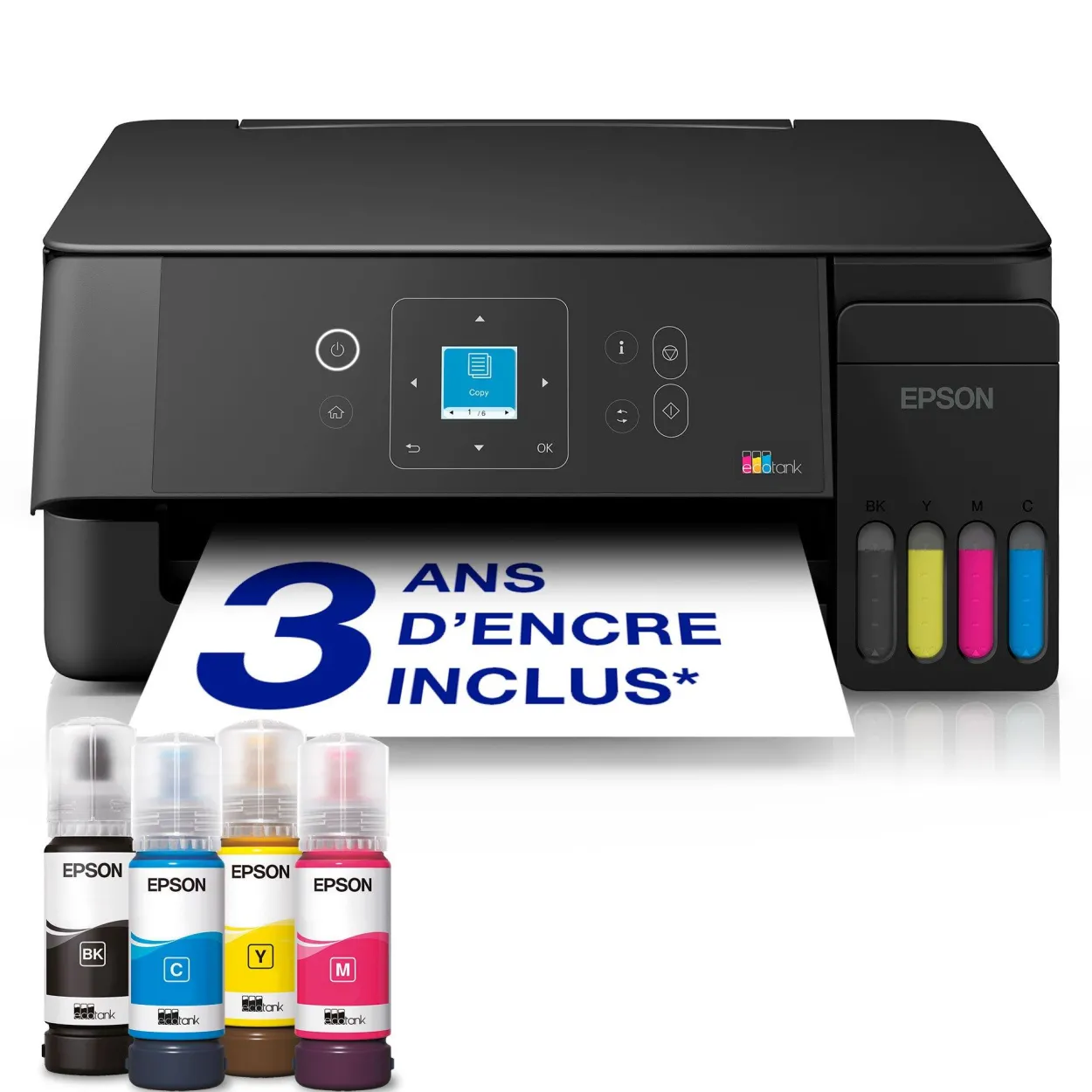 Solution d’impression multifonction A4 Wi-Fi et AirPrint EcoTank ET-2922 équipée de réservoirs d’encre, écran LCD et jusqu’à 3 ans d’encre inclus