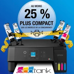 Solution d’impression multifonction A4 Wi-Fi et AirPrint EcoTank ET-2922 équipée de réservoirs d’encre, écran LCD et jusqu’à 3 ans d’encre inclus