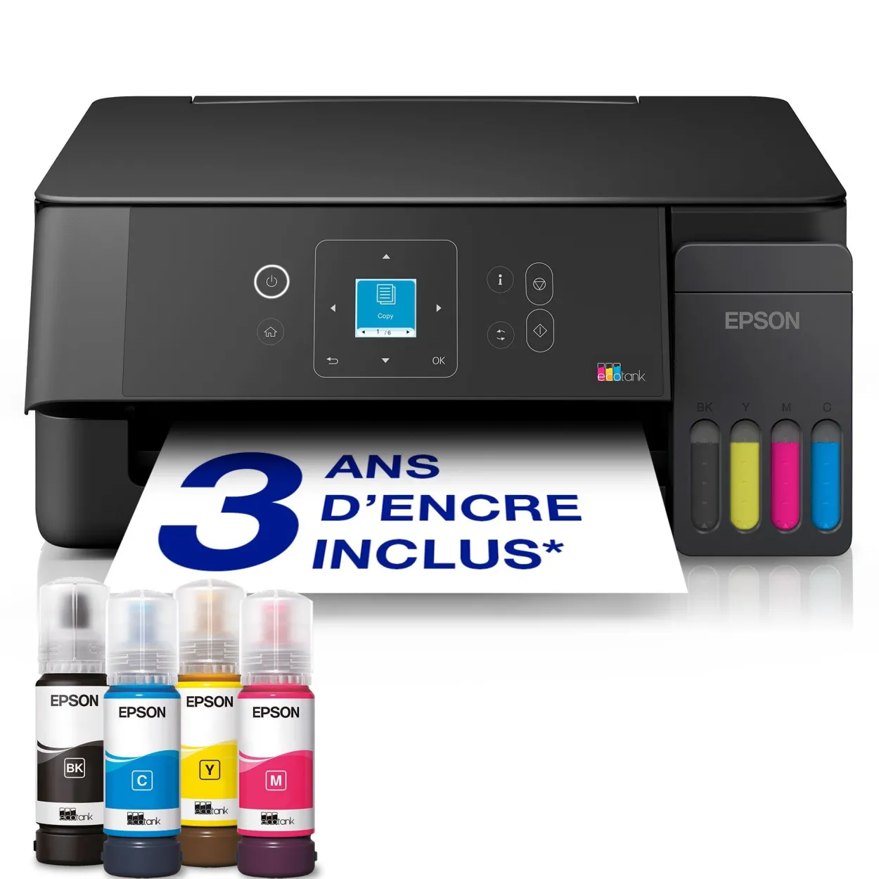 Solution d’impression multifonction A4 Wi-Fi et AirPrint EcoTank ET-2920 équipée de réservoirs d’encre, écran LCD et jusqu’à 3 ans d’encre inclus