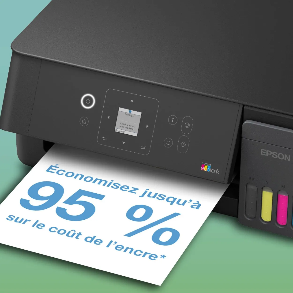 Solution d’impression multifonction A4 Wi-Fi et AirPrint EcoTank ET-2920 équipée de réservoirs d’encre, écran LCD et jusqu’à 3 ans d’encre inclus