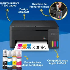 Solution d’impression multifonction A4 Wi-Fi et AirPrint EcoTank ET-2910 équipée de réservoirs d’encre, avec jusqu’à 3 ans d’encre inclus