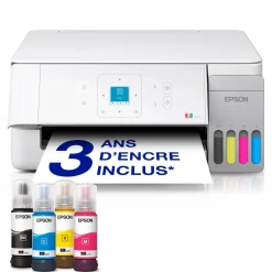 Solution d’impression multifonction A4 Wi-Fi et AirPrint EcoTank ET-2926 équipée de réservoirs d’encre, écran LCD et jusqu’à 3 ans d’encre inclus