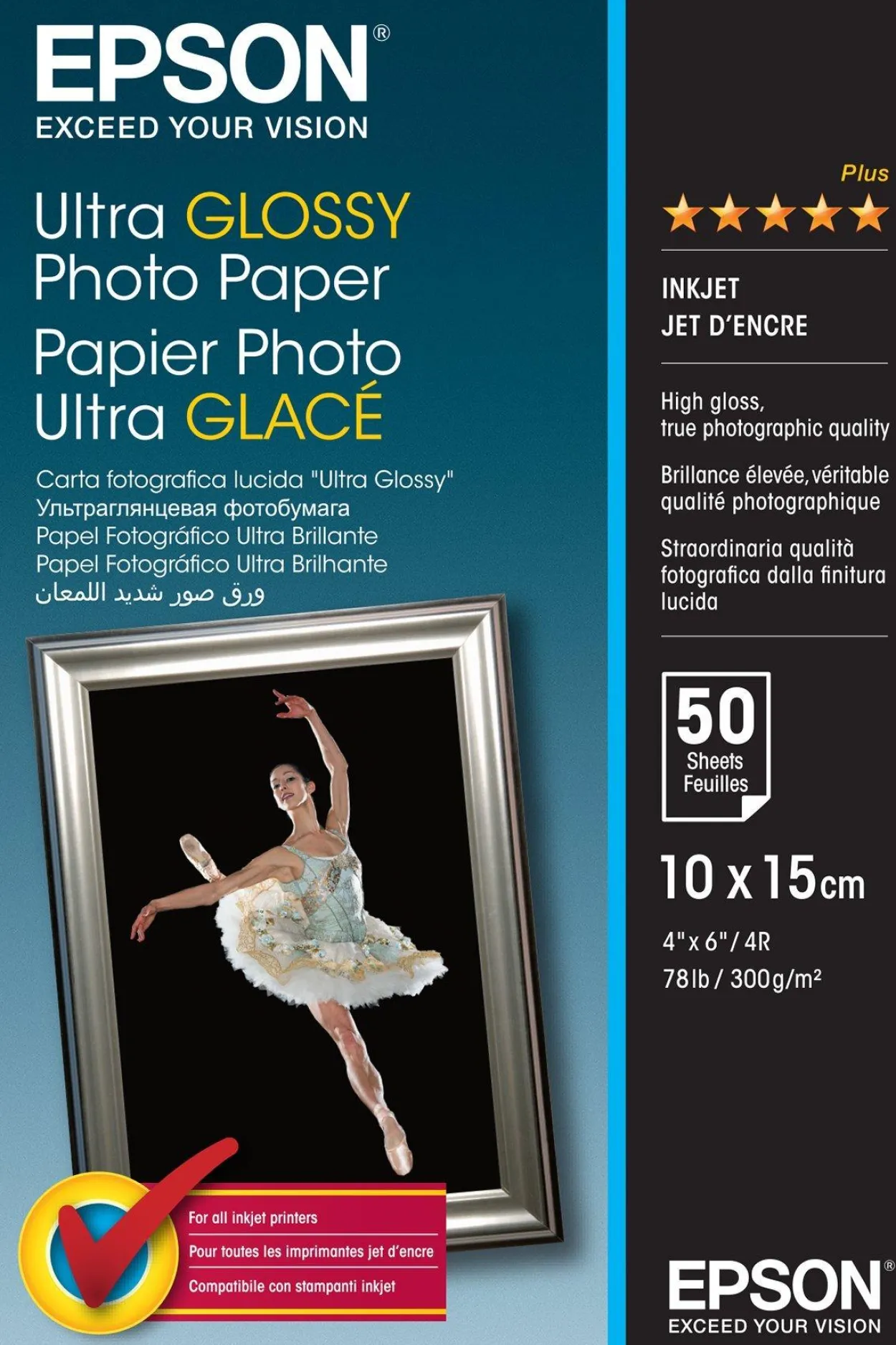 Ultra Glossy Photo Paper, 100 x 150 mm, 300g/m2, 50 Sheets
